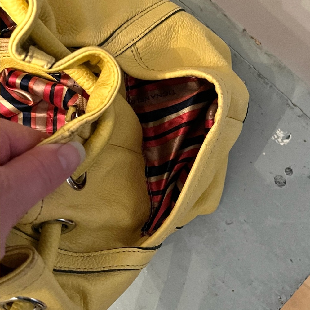 Tignanello Yellow Leather Women's Hand Bag - Picture 11 of 12